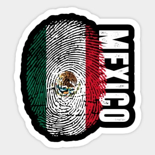 Mexico Flag Fingerprint My Story DNA Mexican Sticker